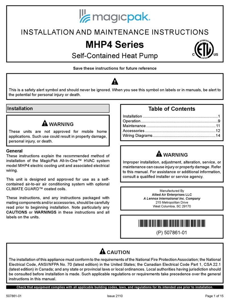 Magic-Pak All-In-One MHP4 Series User manual