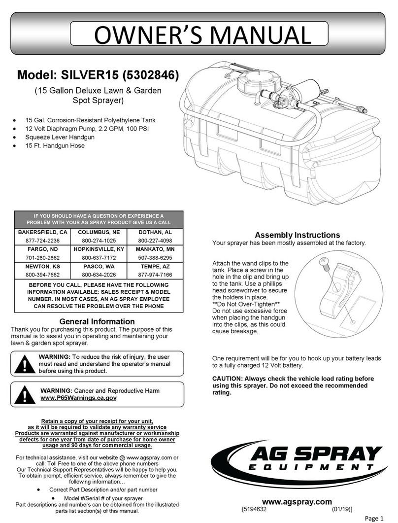 AG SPRAY SILVER15 owner's manual