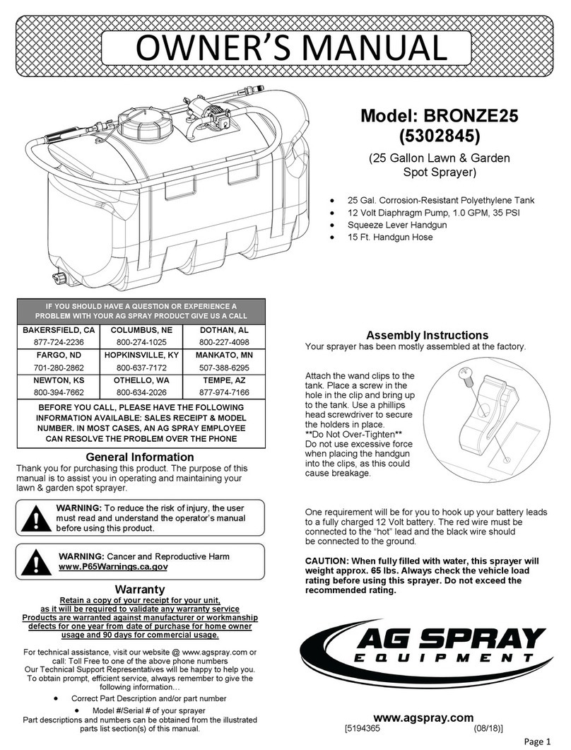 AG SPRAY BRONZE25 User manual