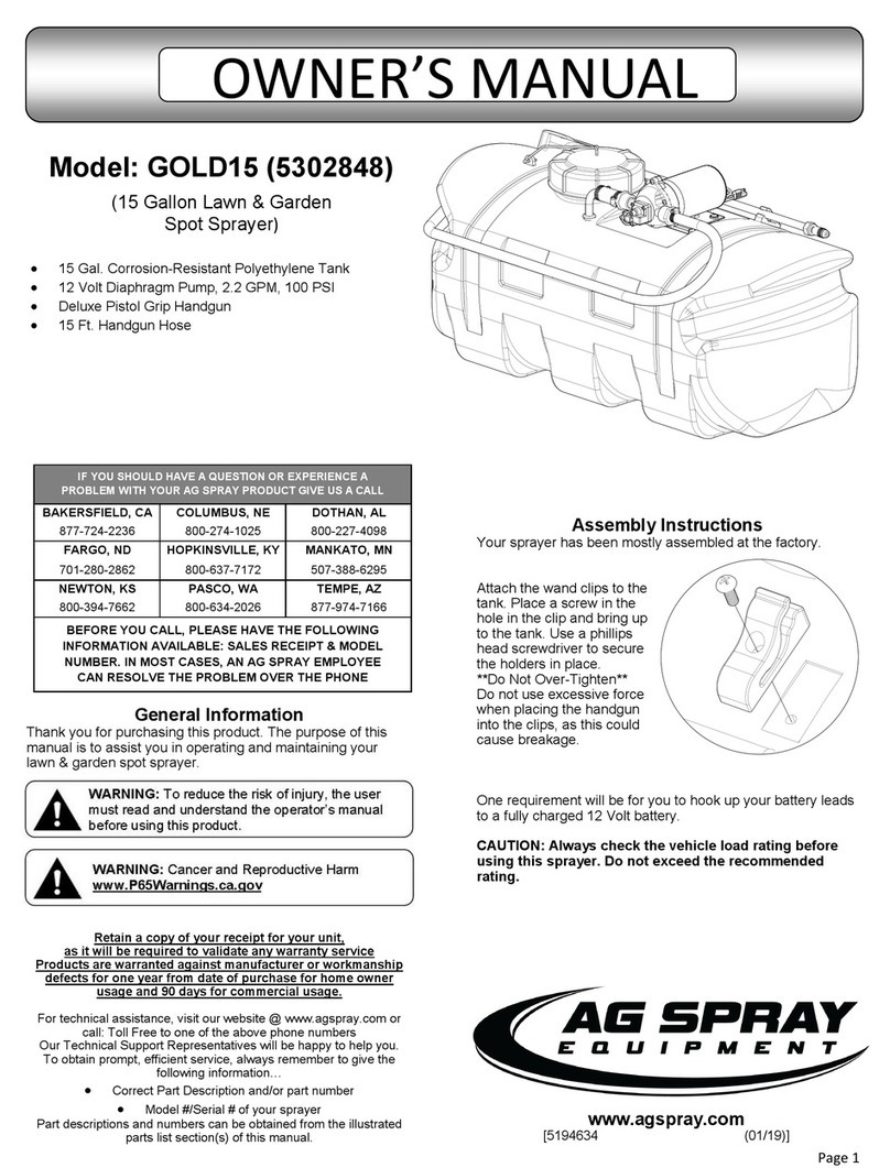 AG SPRAY GOLD15 User manual