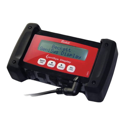 Beckett GeniSys Display Operation instructions