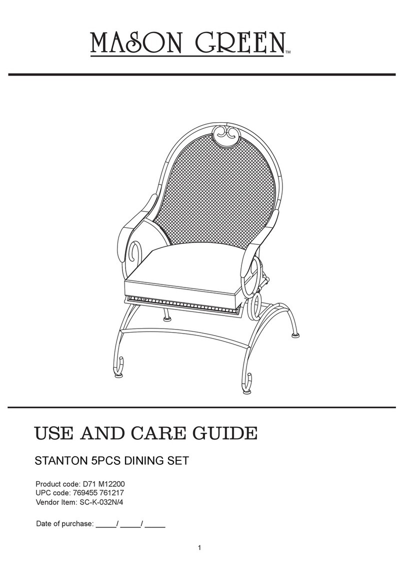 Mason Green STANTON D71 M12200 Use and care guide
