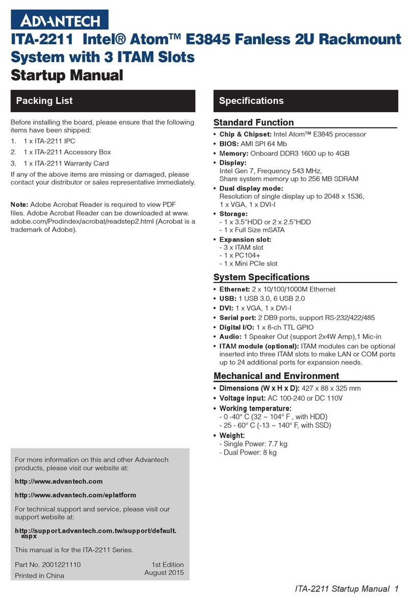Advantech ITA-2211 Startup manual