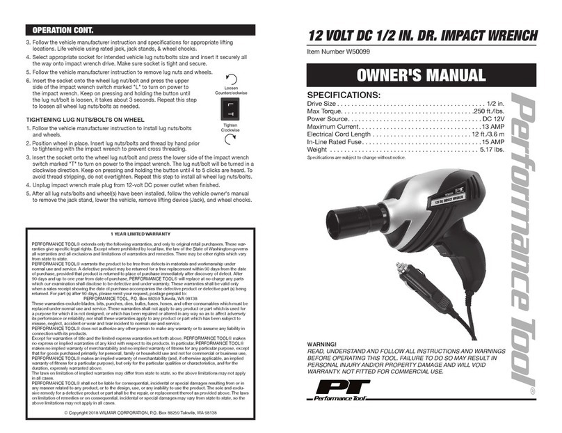 PT W50099 owner's manual
