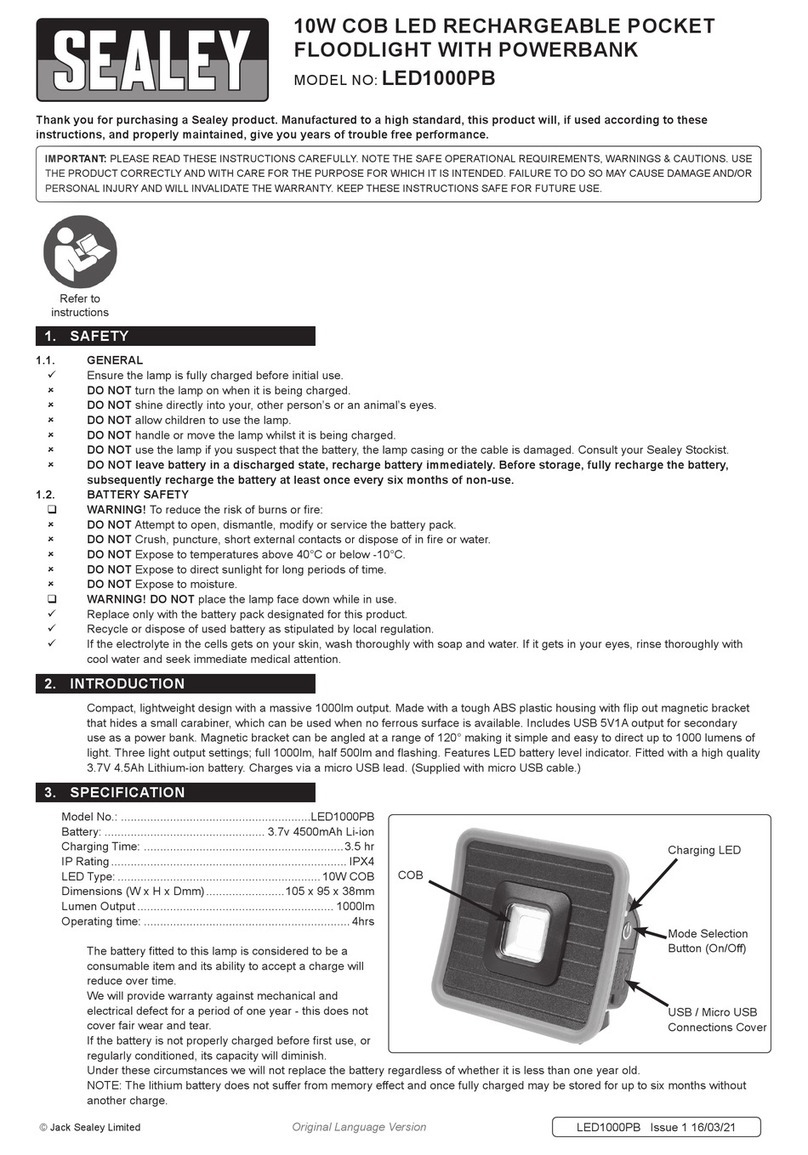 Sealey LED1000PB quick start guide