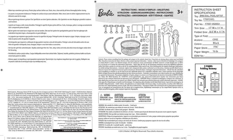 Mattel Barbie Y7057 User manual