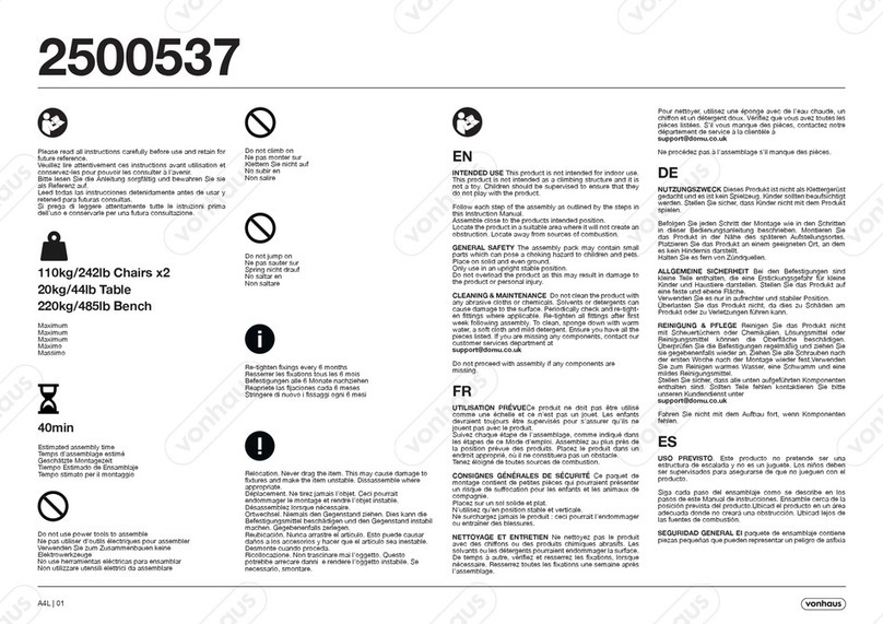 VonHaus 2500537 manual