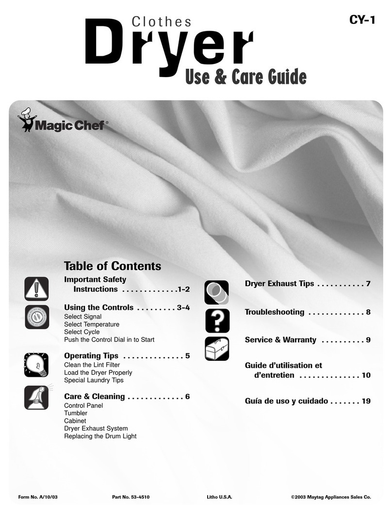 Maytag CY-1 User manual