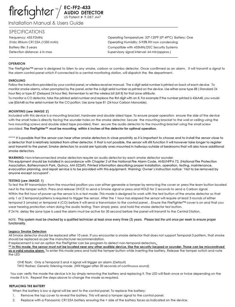 Firefighter EC-FF2-433 Installation manual & users guide
