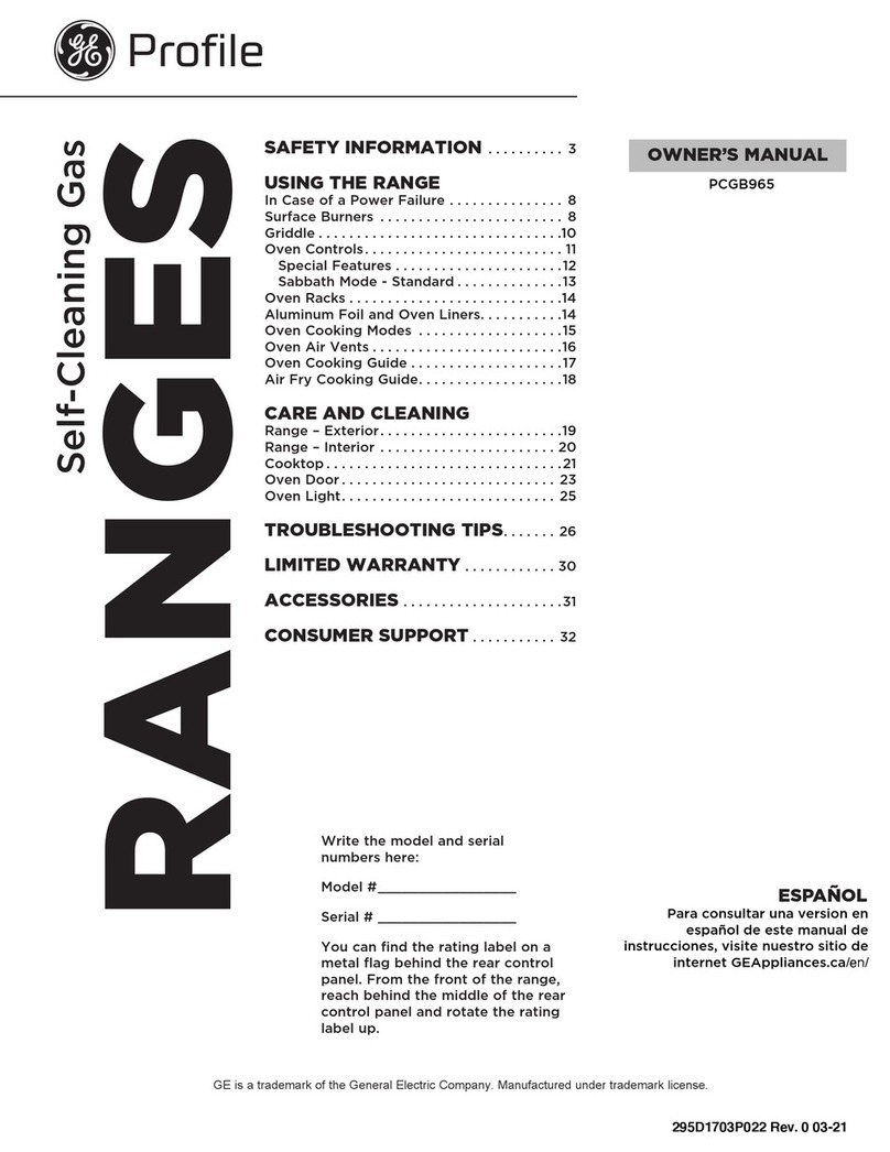 GE Profile PCGB965 User manual