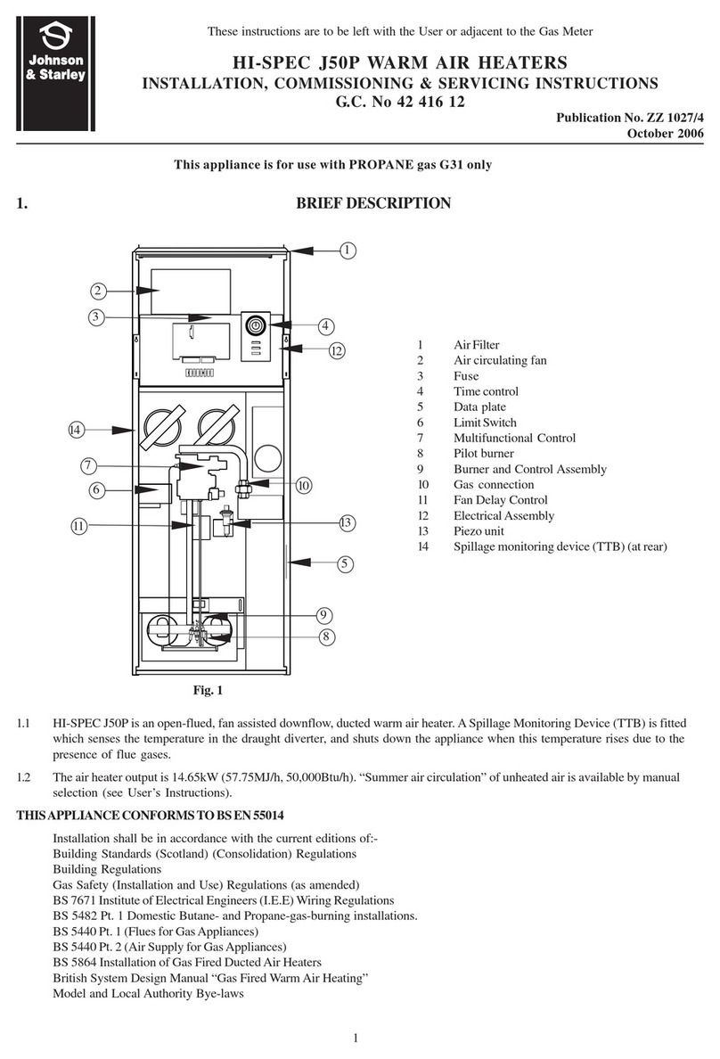 Johnson & Starley HI-SPEC J50P User guide