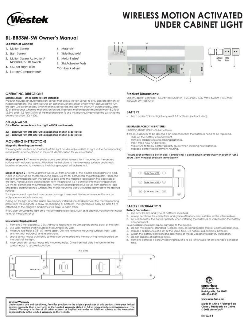 AmerTac Westek BL-BR33M-SW owner's manual
