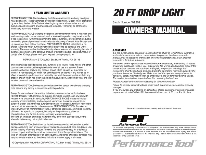 PT W2262 owner's manual