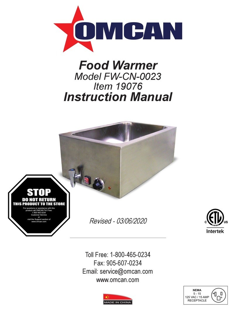 Omcan FW-CN-0023 instruction manual