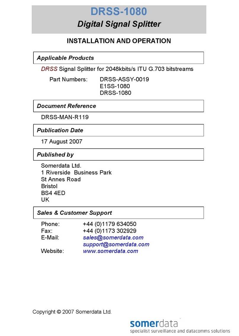 Somerdata DRSS-1080 Installation and operation