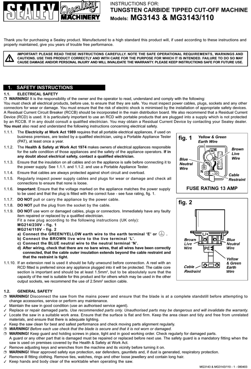 Sealey MG3143 instructions