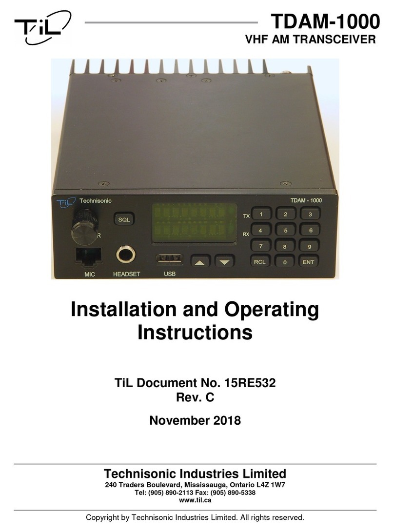 Technisonic Industries Limited TDAM-1000 User manual Technisonic Industries Limited TDAM-1000 User manual