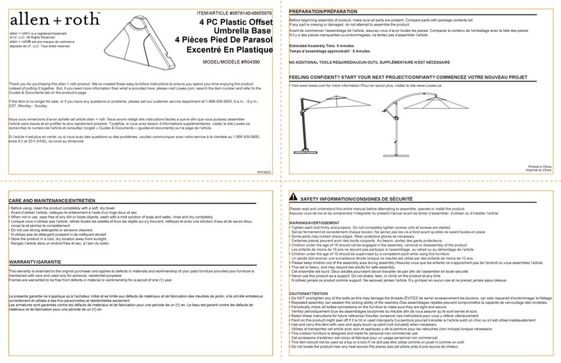 Allen + Roth R04390 quick start guide Allen + Roth R04390 quick start guide