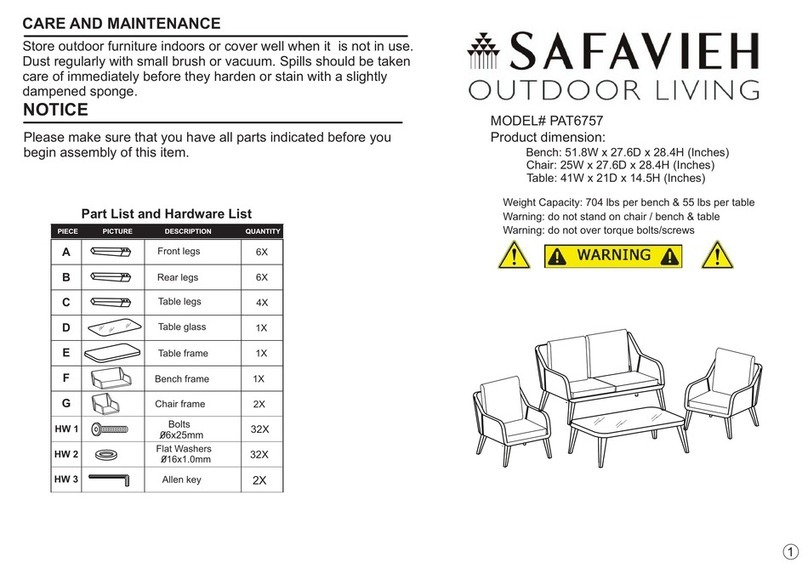 Safevieh Outdoor PAT6757 manual Safevieh Outdoor PAT6757 manual