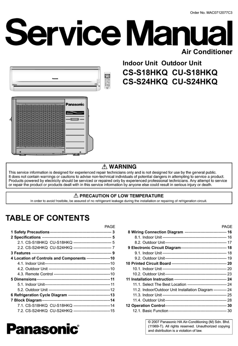 Panasonic CS-S18HKQ Service manual