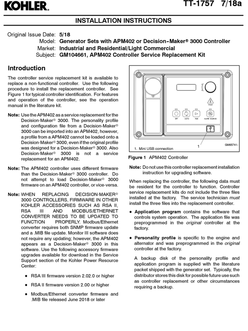 Kohler TT-1757 installation instructions