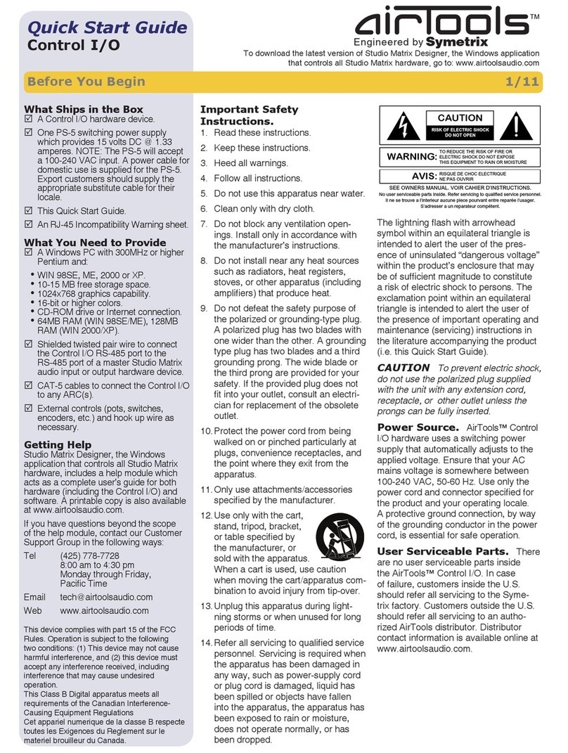 Symetrix Airtools Control I/O User manual