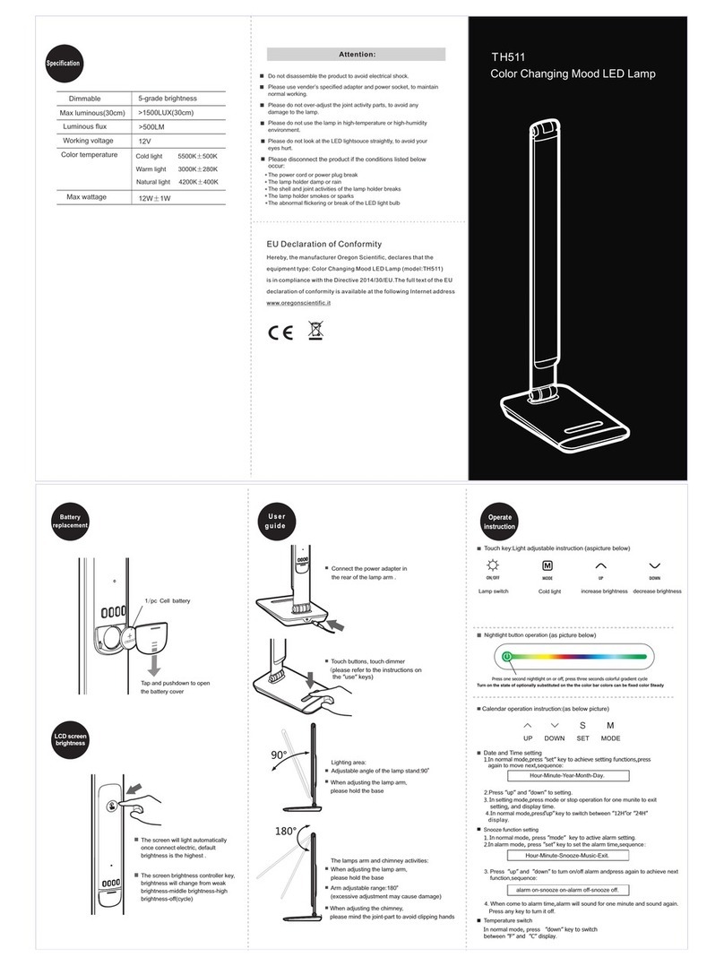 Oregon Scientific TH511 quick start guide