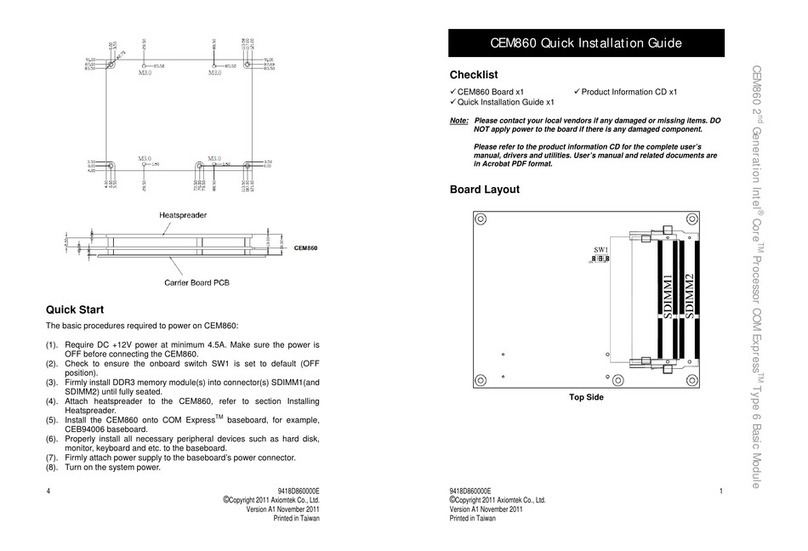 AXIOMTEK CEM860 Quick installation guide