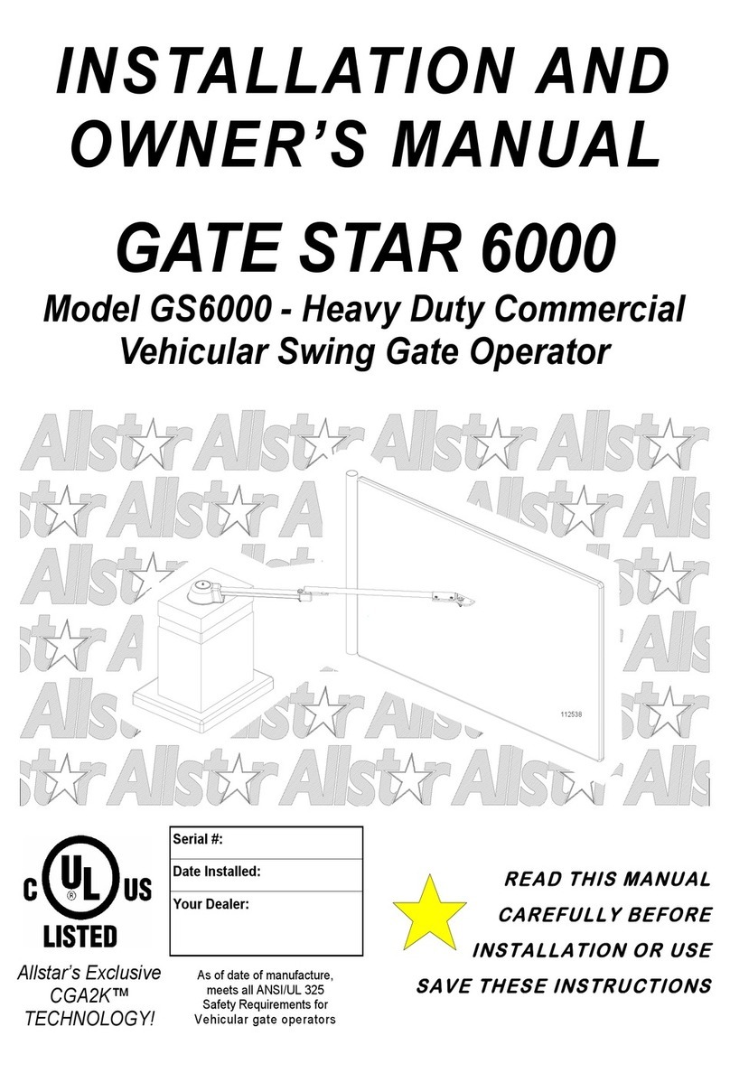 Allstar Gate Star 6000 Installation instructions Allstar Gate Star 6000 Installation instructions