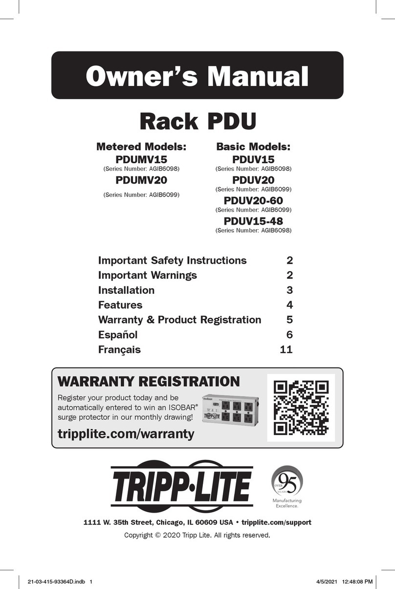 Tripp Lite PDUV20-60 owner's manual