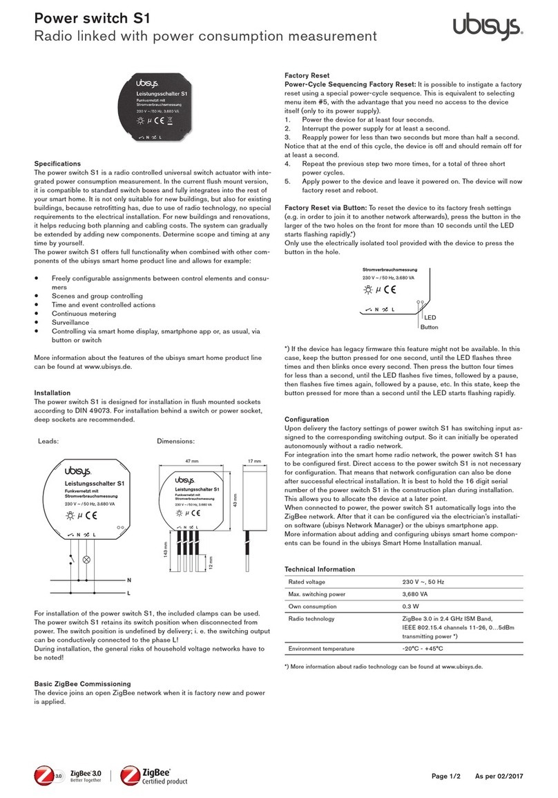 Ubisys S1 quick start guide