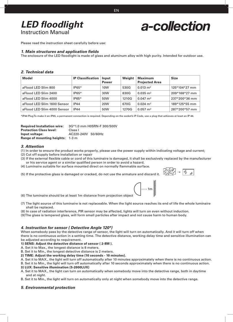 A-Collection aFlood LED Slim 800 User manual