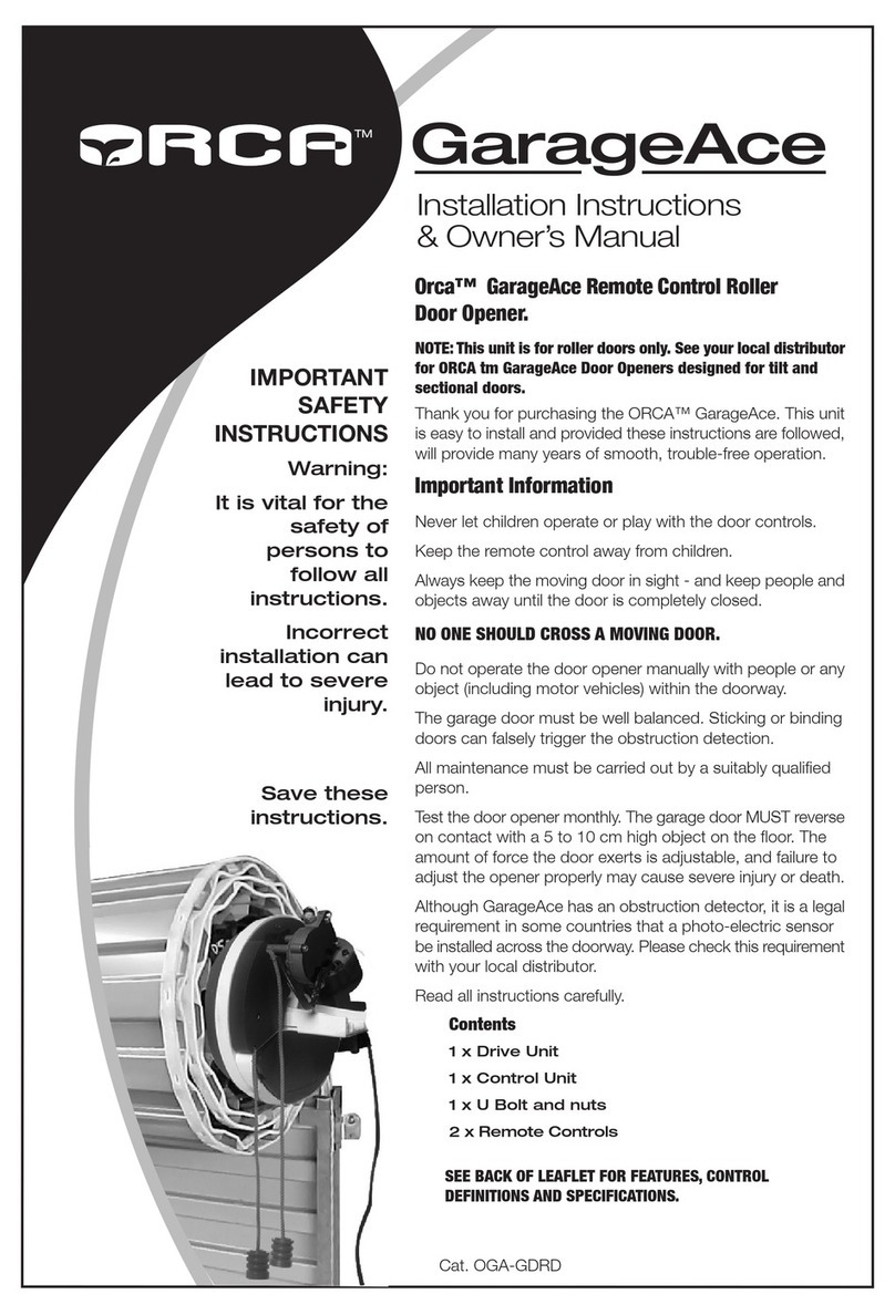 RCA Orca GarageAce Installation instructions & owner's manual