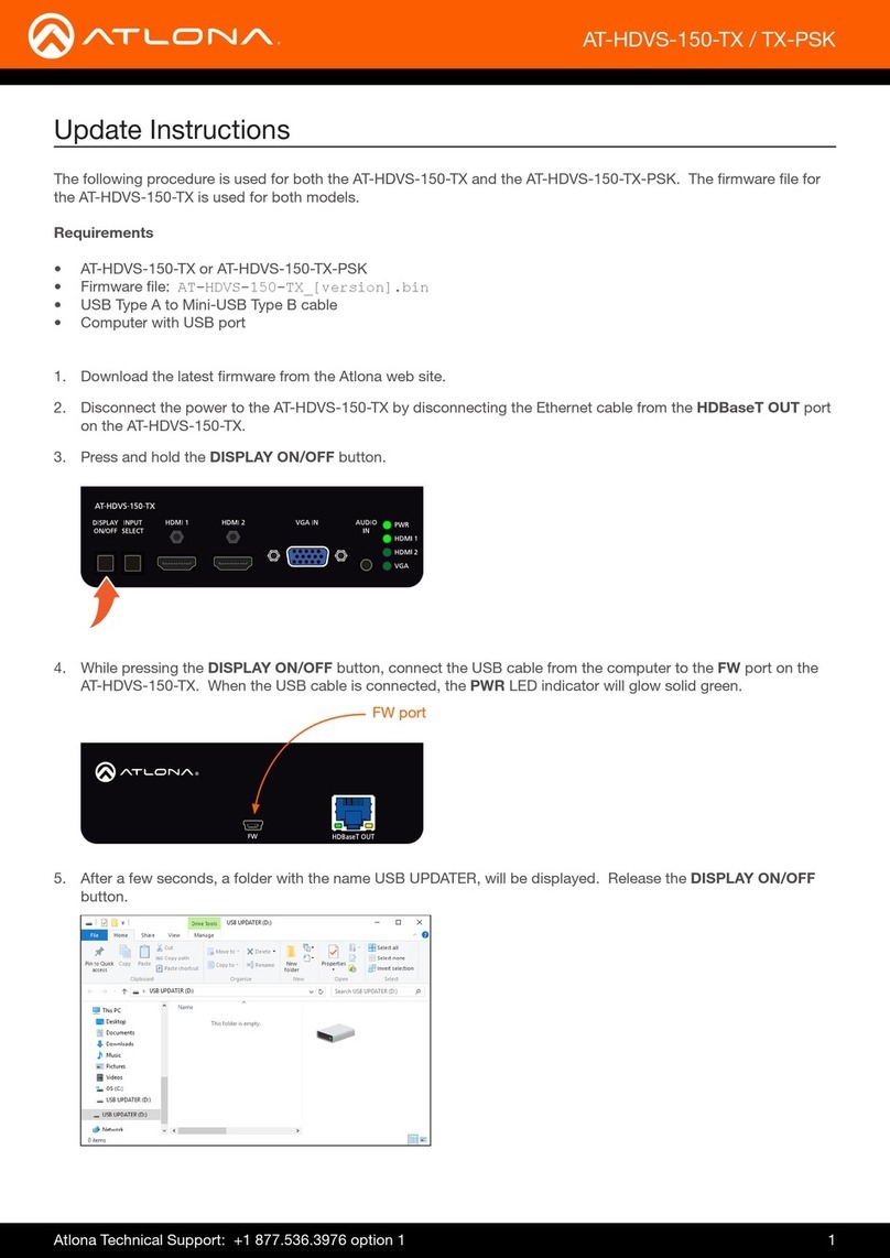 Atlona AT-HDVS-150-TX Technical manual