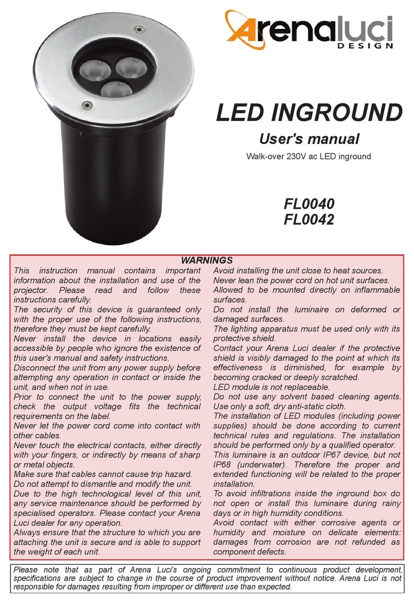 Arena Luci LED INGROUND user manual Arena Luci LED INGROUND user manual