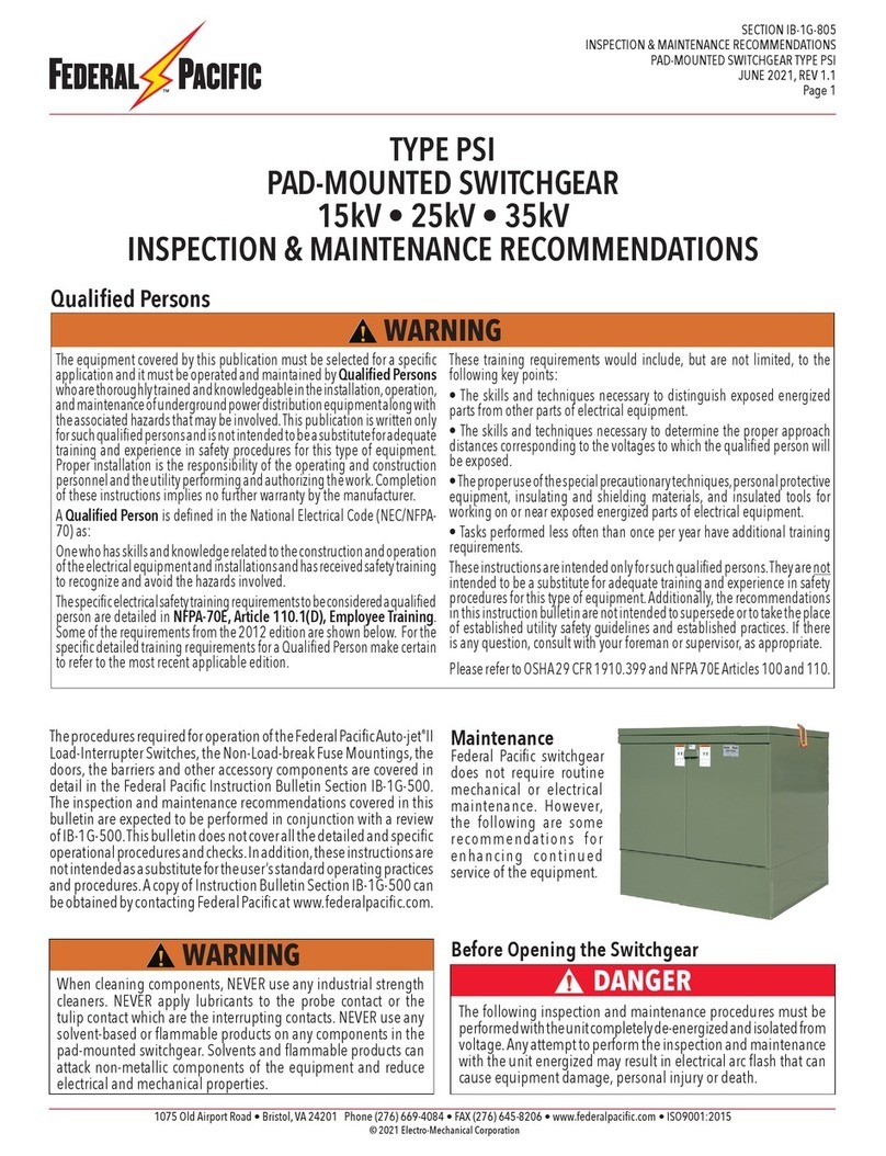 FEDERAL PACIFIC PSI Installation instructions