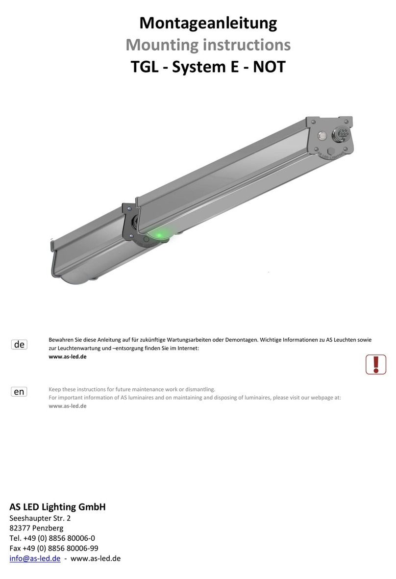 AS LED Lighting TGL Series Mounting instructions