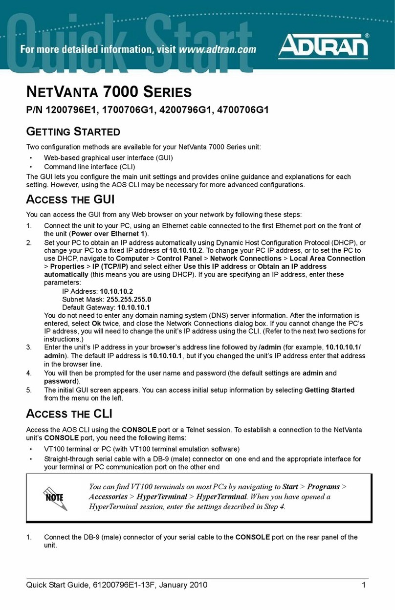ADTRAN NetVanta 7000 Series quick start guide