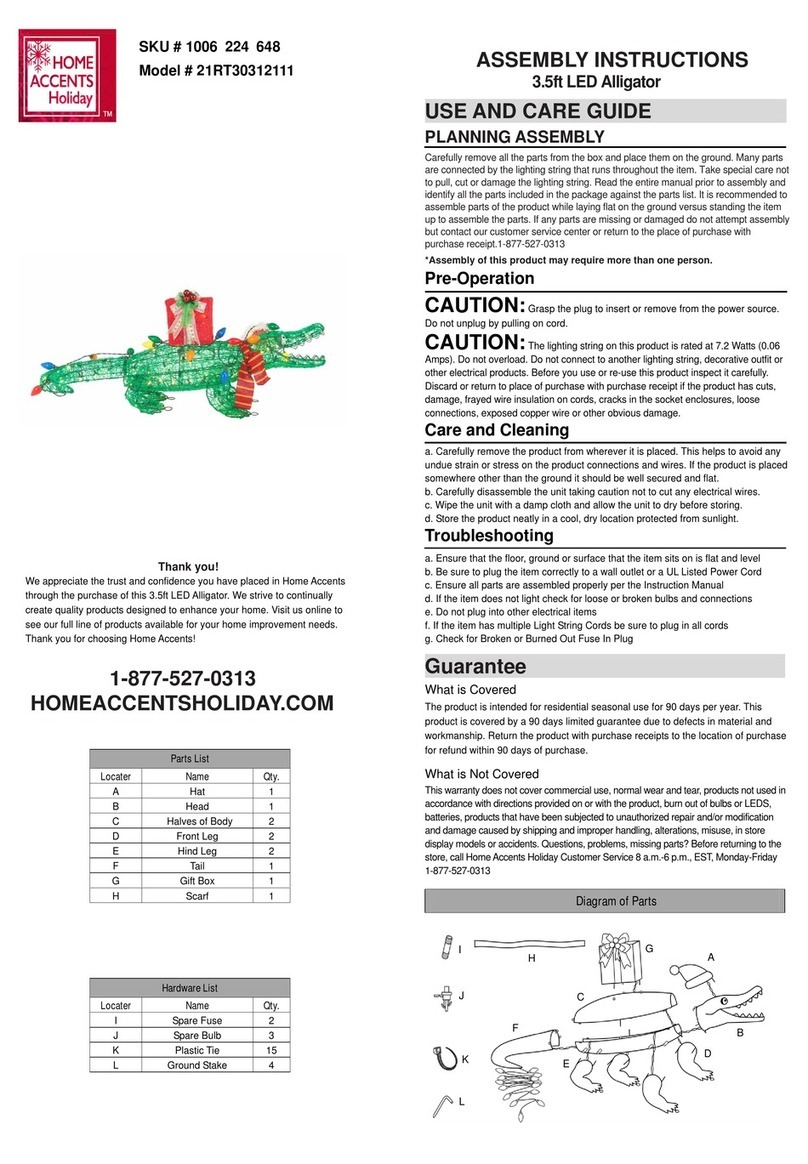 Home Accents Holiday 21RT30312111 Assembly instructions Home Accents Holiday 21RT30312111 Assembly instructions