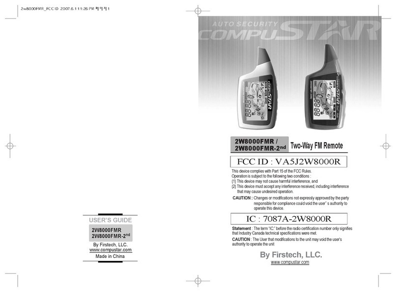 Firstech, LLC. CompuSTAR 2W8000FMR manual