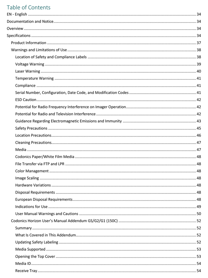 Codonics Horizon GS manual