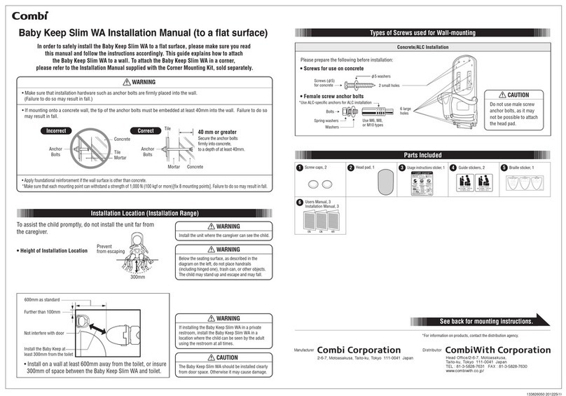 Combi Baby Keep Slim WA installation instructions