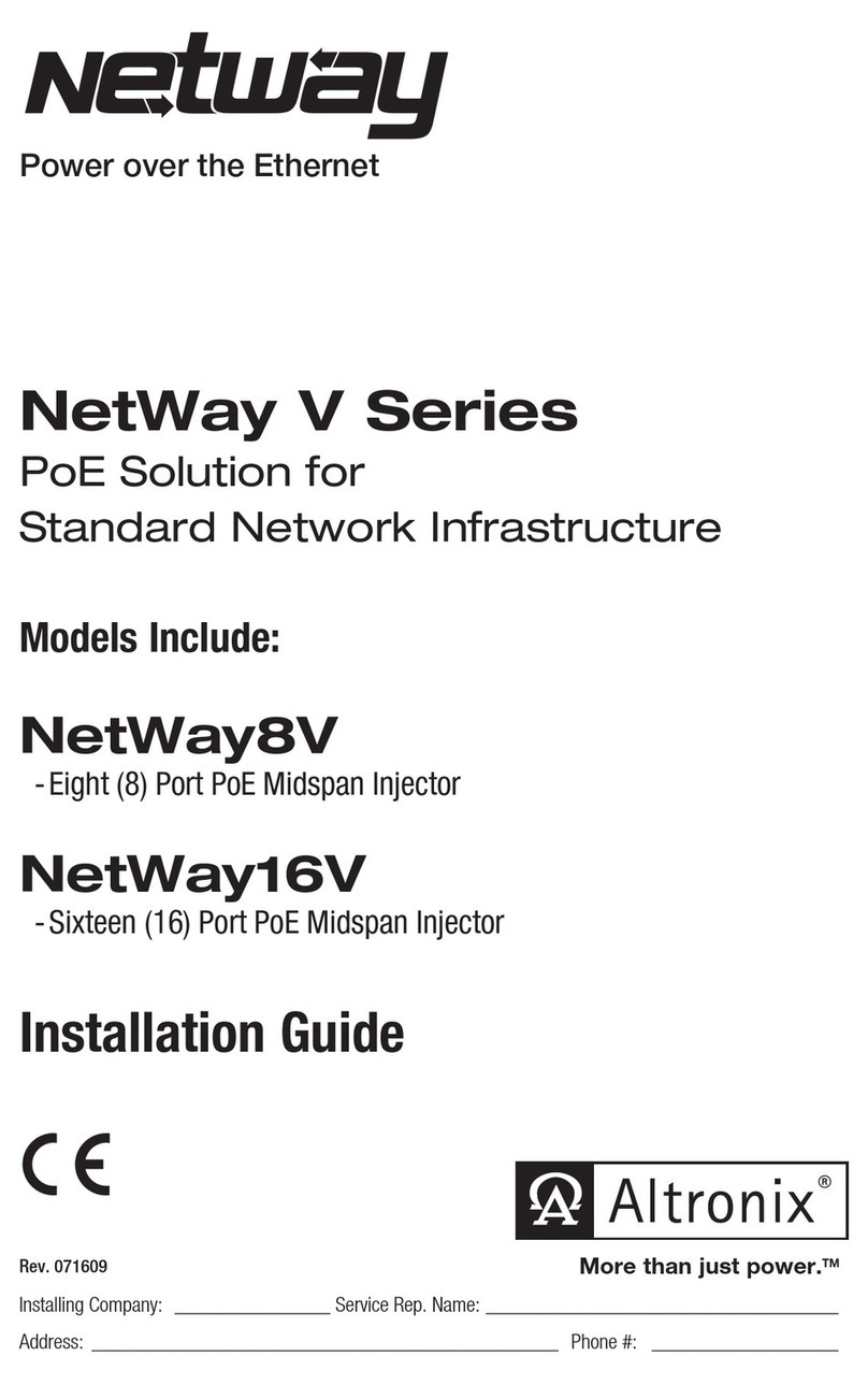 Altronix NetWay V Series User manual Altronix NetWay V Series User manual