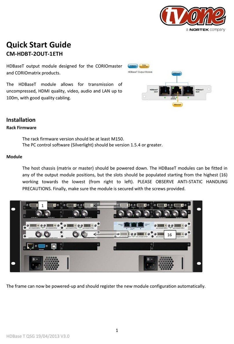 Nortek tvone CM-HDBT-2OUT-1ETH User manual