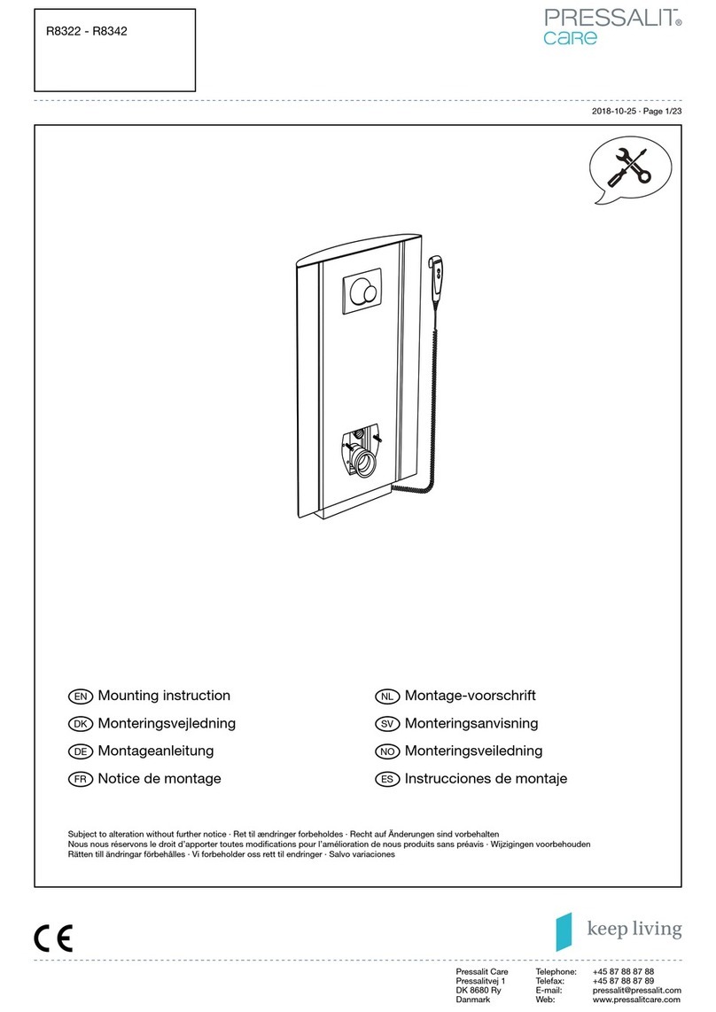 Pressalit Care R8322 Mounting instruction