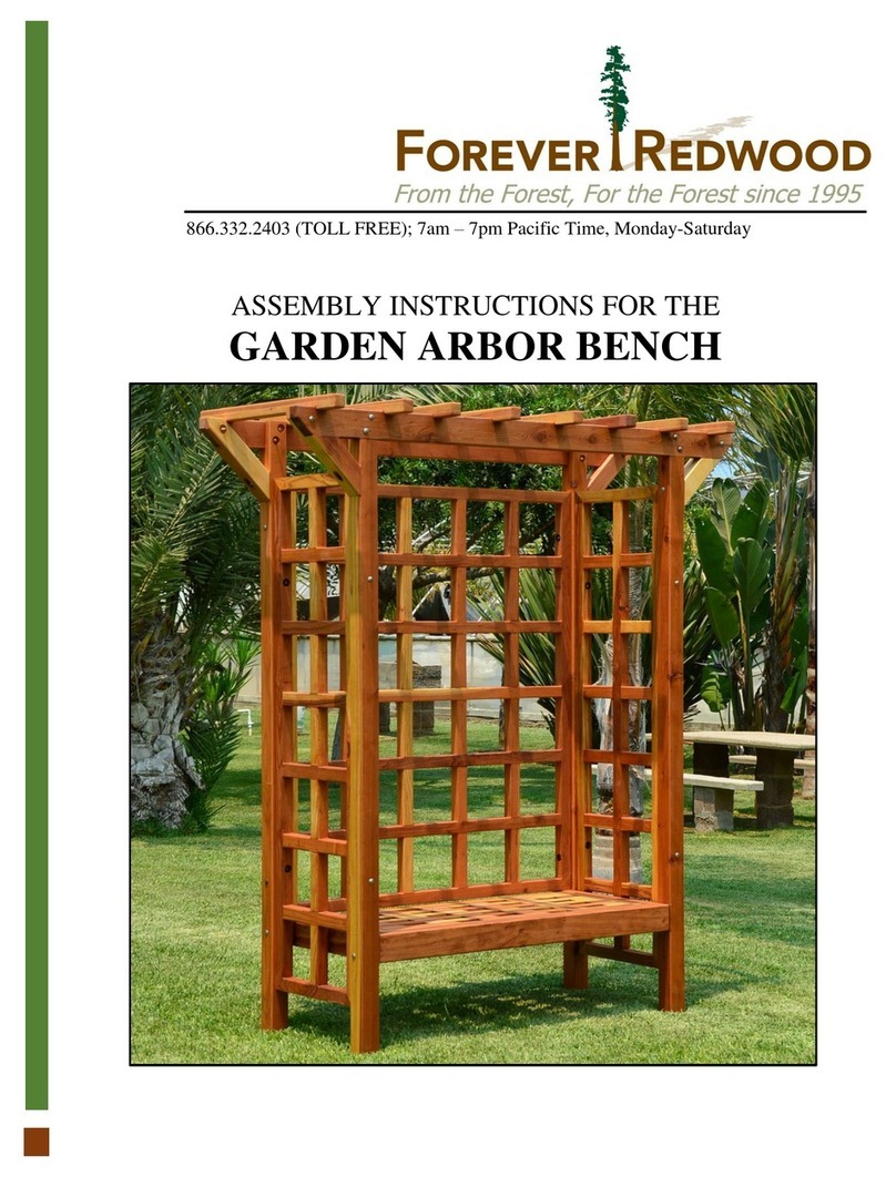 Forever Redwood GARDEN ARBOR BENCH Assembly instructions