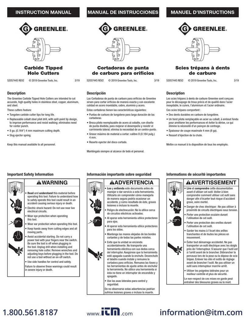 Greenlee 625-3/4 instruction manual