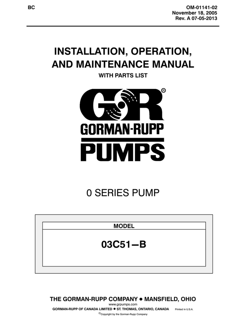 GORMAN-RUPP PUMPS 0 Series Installation, operation, and maintenance manual with parts list