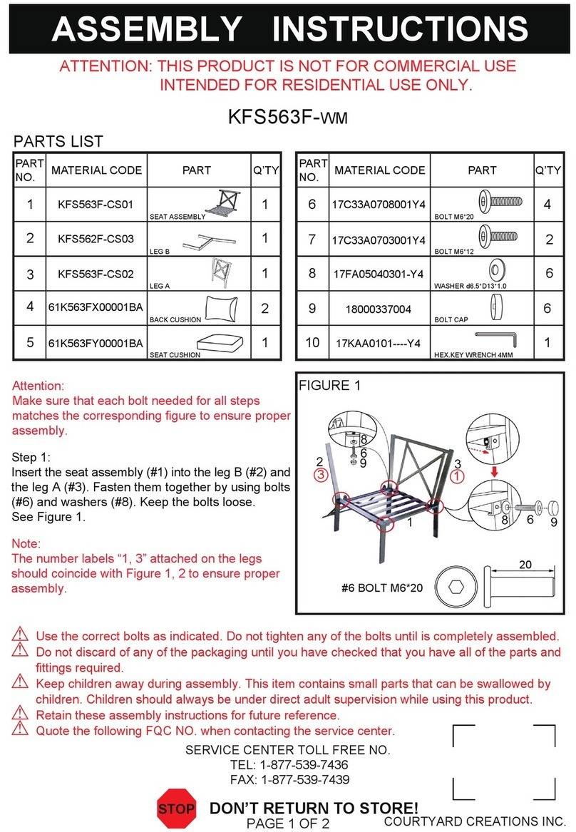 Courtyard Creations KFS563F-WM Assembly instructions Courtyard Creations KFS563F-WM Assembly instructions