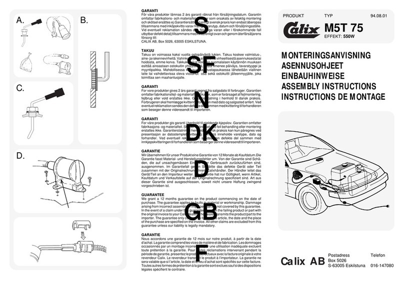 Calix M5T 75 Assembly instructions